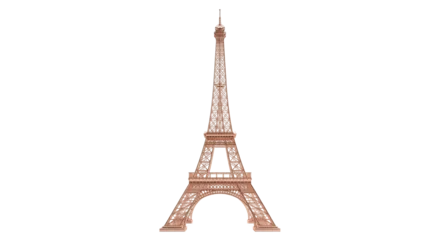 Fotobehang Eiffeltoren Metallic rose gold Eiffel Tower model on white background  © shuphanida