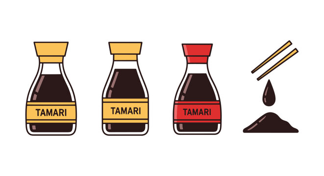 Tamari Line art vector set creative modern fluid abstract illustration