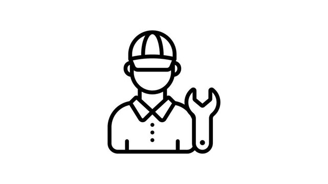 Have a look at this amazing line icon animation of plumber with wrench