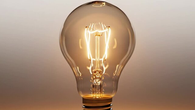 Video Innovation Light Bulb &ndash; Glow pulse motion, minimal background illustrating creative thinking, startup inspiration, breakthrough ideas, and modern business strategy for corporate branding