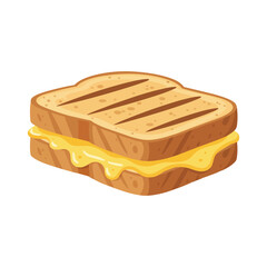 A delicious grilled cheese sandwich with golden melted cheese oozing out between toasted bread