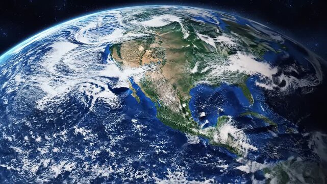 Video of tectonic plate perspective showing expansive landmass from stratospheric height, scientific Earth surface overview, environmental study visual for academic and global awareness content.
