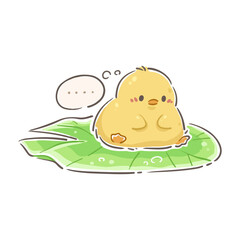 Fototapeta premium little duck on a leaf