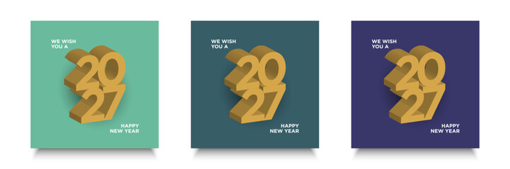 Set of 2027 New Year Number Design.