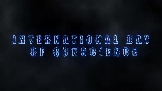 International Day of Conscience Neon Text