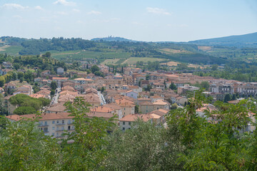 Naklejka premium Panoramic View of Historic Town, Baccoleno, Italy