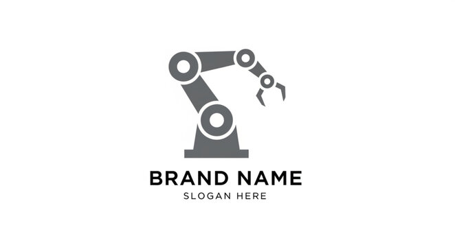 Industrial Robotic Arm Logo Design.