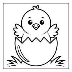 Obraz premium Easter Cute Animal Coloring Page for Kids