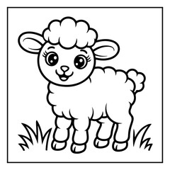 Fototapeta premium Easter Cute Animal Coloring Page for Kids