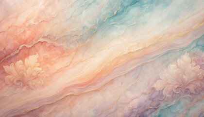 Naklejka premium Dreamy Abstract Floral: An ethereal abstract design featuring soft pastel hues swirling with a suggestion of floral elegance. A delicate blend of colors evokes a sense of peace and serenity.