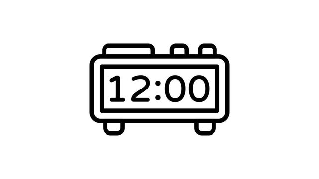Ready to use premium icon animation of digital clock in line style