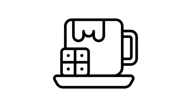 An easy to use outline style icon animation of fireplace