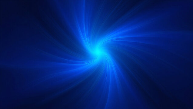 Abstract blue vortex of light with glowing center and swirling lines