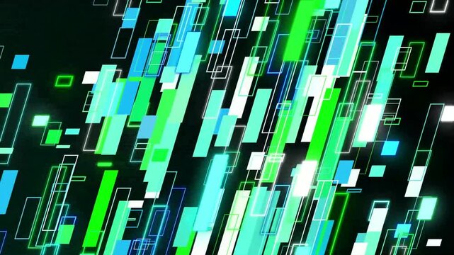 Abstract futuristic green background with digital technology lines and 3d matrix data patterns for a web business wallpaper design
