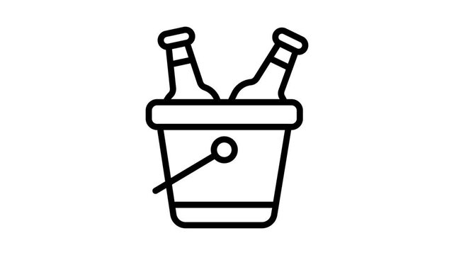 A trendy outline icon animation of cupcake with a star on it