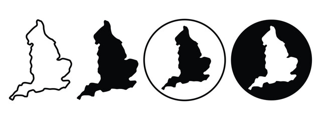 England map sign symbol icon set © Sabbir