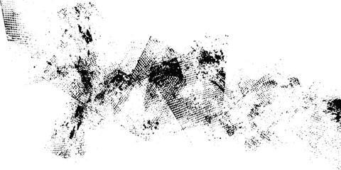 Glitch Distorted Geometric Shape with Noise Destroyed Logo Effect. Cyberpunk Poster Design with Glitched Frame, Grunge Texture and Distressed Halftone Dots Screen Print Background.