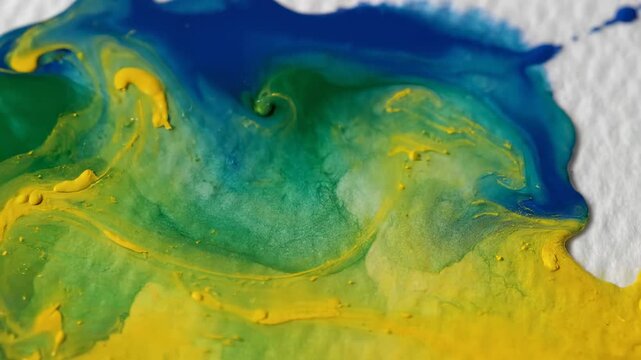 Video of Artistic Watercolor Pigment Flow highlighting creative process, fine art materials and colorful design backdrop for workshops, social media and stationery promotion; macro perspective follows