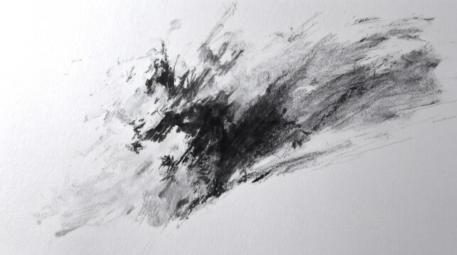 Abstract charcoal drawing creating an expressive smudge texture