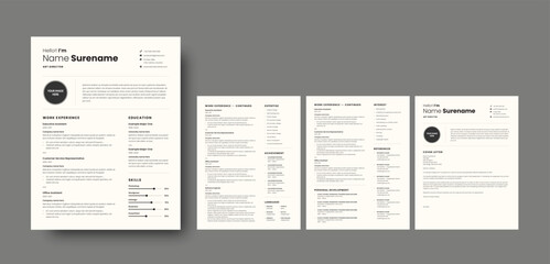 Obraz premium Minimalist Resume Layout