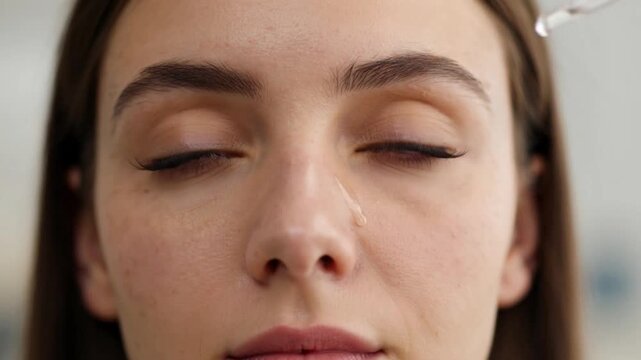 Extreme macro woman face pore extraction blackhead removal skincare facial dermatology beauty skin care concept