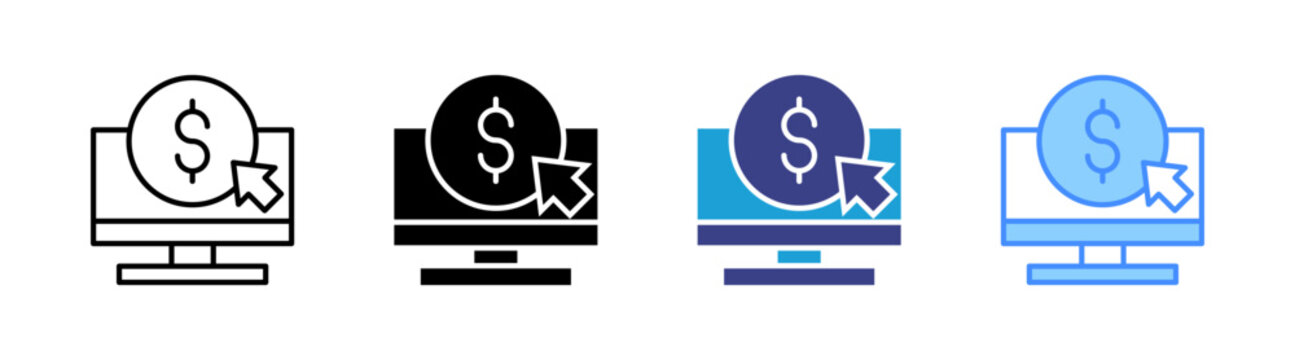 Ppc icon set multiple style collection