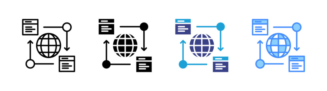 Semantic Web icon set multiple style collection
