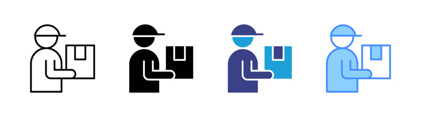 Obraz premium Delivery icon set multiple style collection