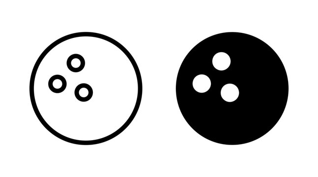 Bowling icon set vector. bowling ball and pin sign and symbol.