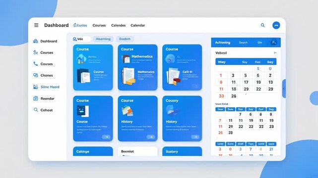 Video of School Website Interface &ndash; digital dashboard animation, modern layout, education technology concept, online learning platform background, clean academic web design visualization, sleek