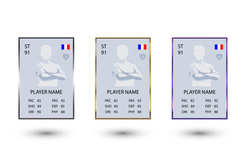 Football Player Card Template Set with Stats Striker Goalkeeper and Midfielder © Dhm