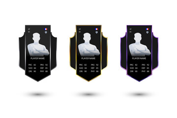 Football Player Card Template Set with Stats Striker Goalkeeper and Midfielder © Dhm