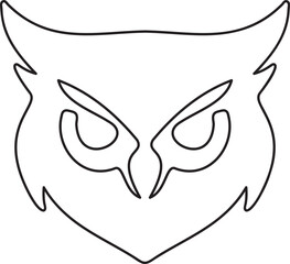 Obraz premium Owl face outline vector icon