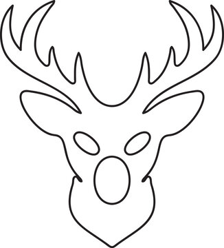 Deer head outline vector icon  