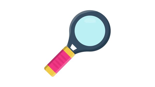 Illustration of a magnifying glass, with a clear lens and a sturdy handle, often used to denote scrutiny or analysis.