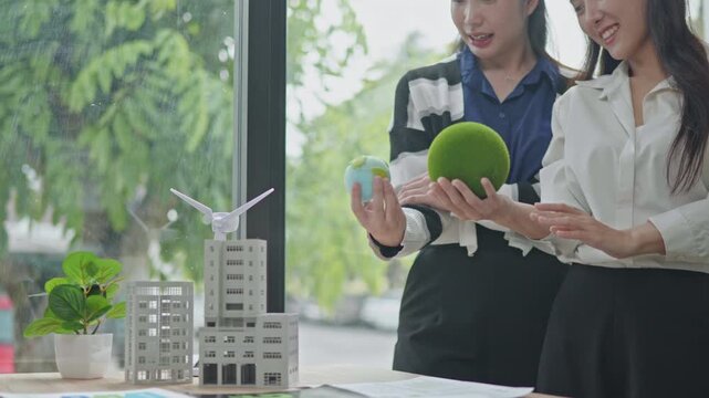 Sustainable business practices office environment image modern workspace close-up esg principles