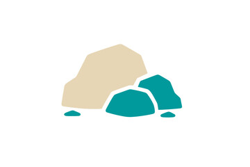 A minimalist vector illustration of a collection of stylized rocks © Artstock