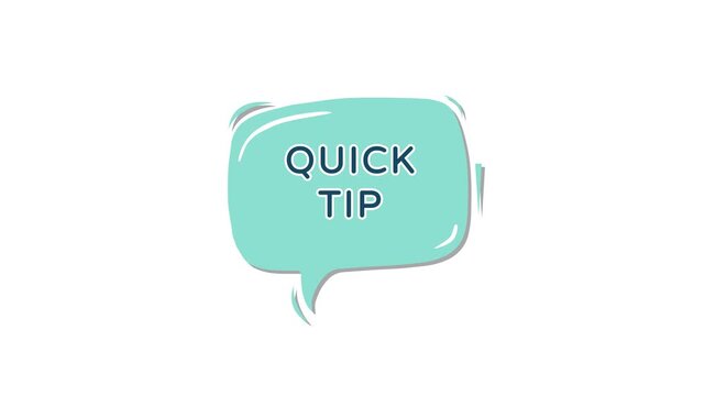 Quick Tip Speech Bubble Icon for Information and Advice.