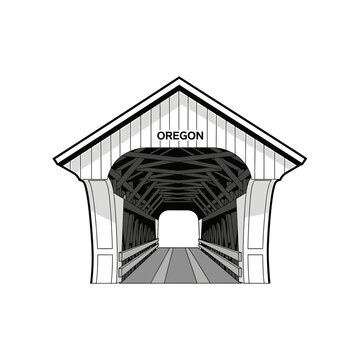 Covered Bridge of Oregon Logo vector illustration