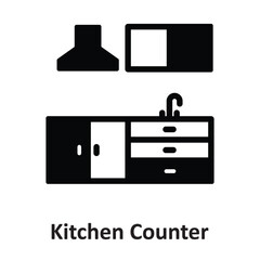 Kitchen Counter Vector icon which can easily modify or edit © Design Linker