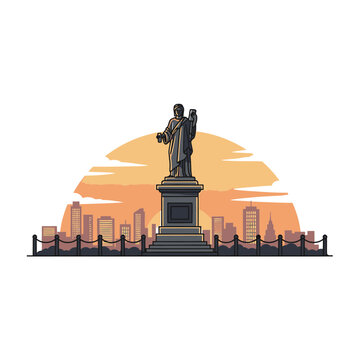 Statue of Saint Jude in Puebla Mexico vector illustration