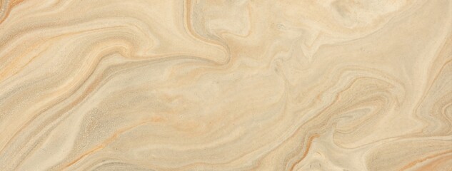 Obraz premium Abstract light beige fluid art background in pastel cream tones with marble texture and acrylic pour painting style, macro
