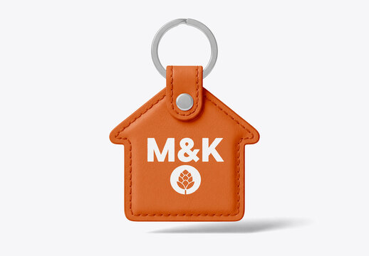 House Leather Keychain Mockup