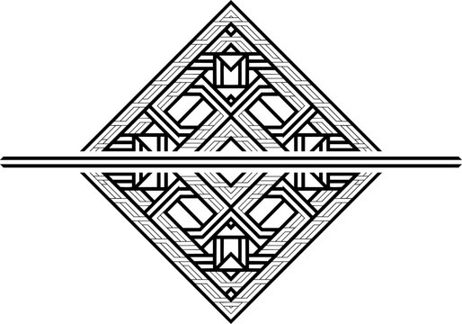 Vektor Design Element Figur mit Linien - Spiegelung Raute - Design Template