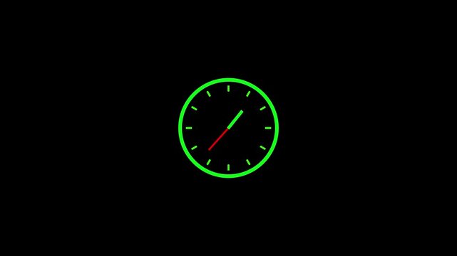 Analog clock icon animation with moving digital clock icon. glowing clock animation, Clock icon. clock on yellow background.Abstract spinning clock icon animation. 4k video