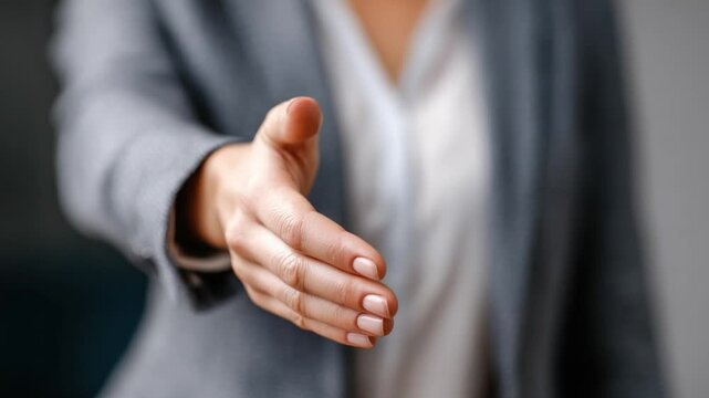 Professional Handshake: An image captures the moment of a business handshake, ready to create a welcoming and trustworthy agreement.