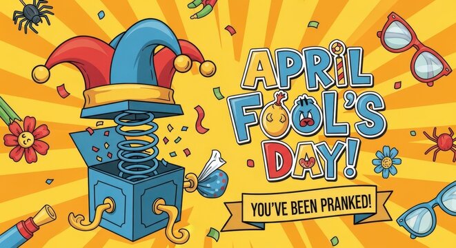 Celebrating april fools day with playful pranks and whimsical illustrations