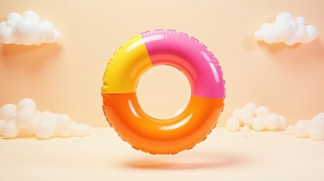 Flotador inflable para piscina con colores brillantes, llamativos y vibrantes