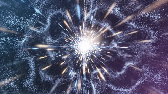 Video showcasing abstract AI neural brain made of dynamic light particles and data lines, advanced computing and deep learning concept for tech marketing and startup presentations.