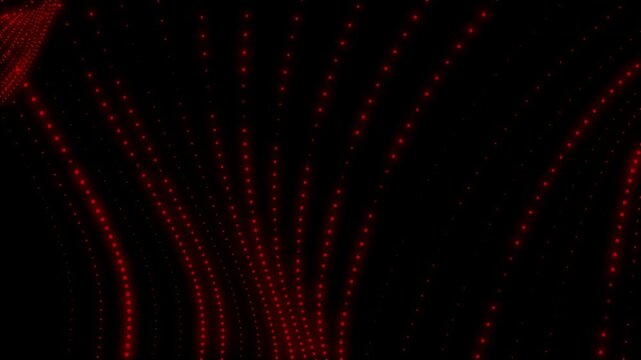 Particle wave abstract background with shining stars, dust bokeh, and glitter awards dust. Futuristic red dots glittering on a black background for the intro video
